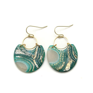 Teal Agate Reed Earrings