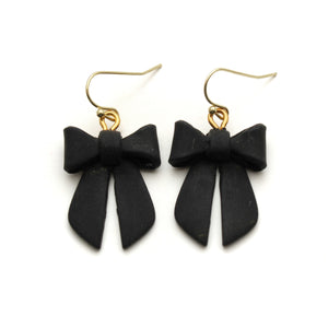 Black Bow Earrings