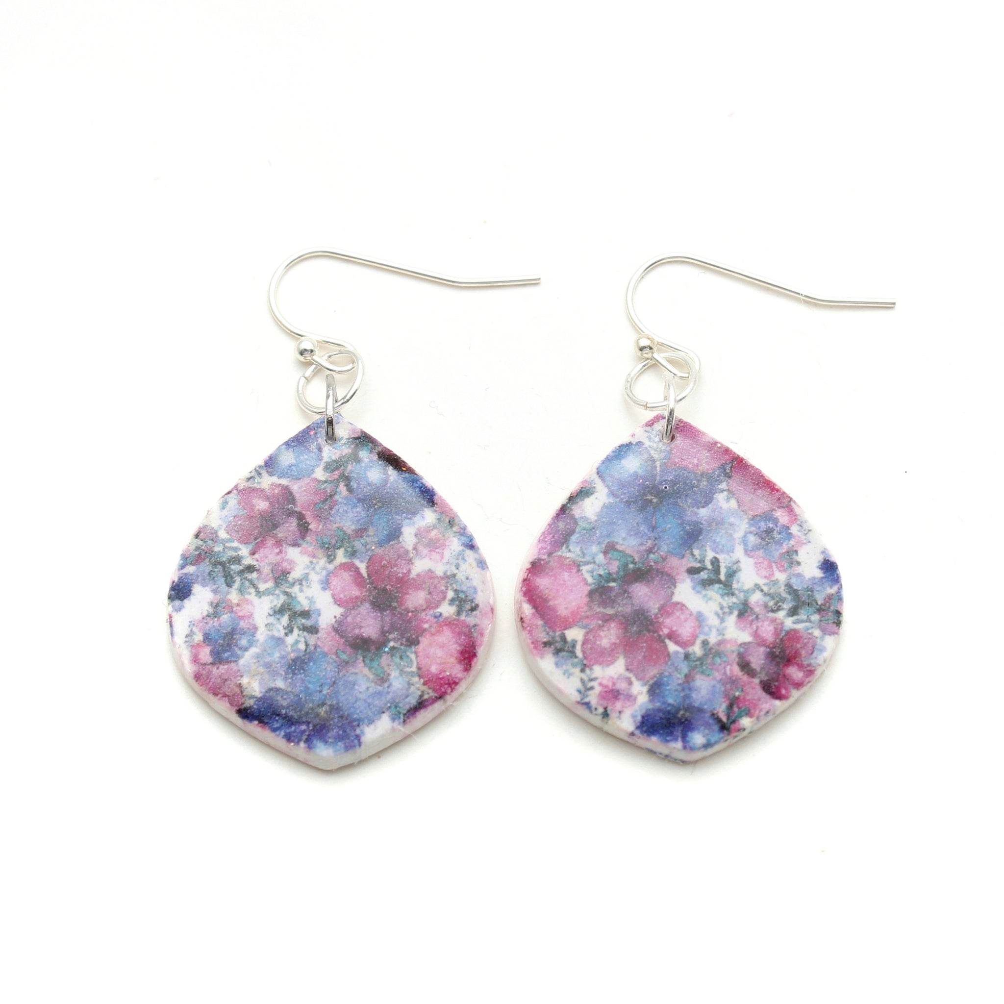 Violet Floral Print Rachael Earrings