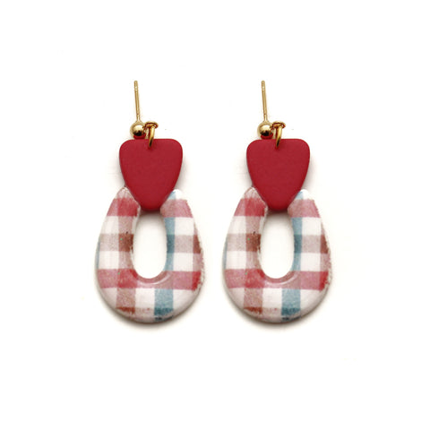 Gingerbread Plaid Steph Dangle Earrings