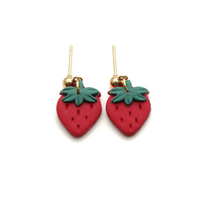 Strawberry Polymer Clay Earrings