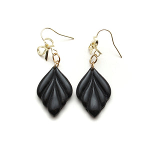 Black Fawn with Bow Top Hook Earrings