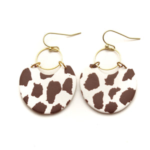 Cow Print Reed Earrings