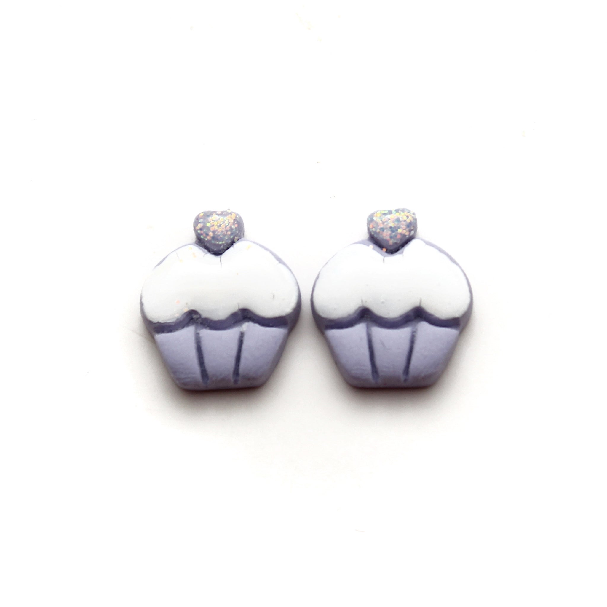 Lavender Cupcake Stud Earrings