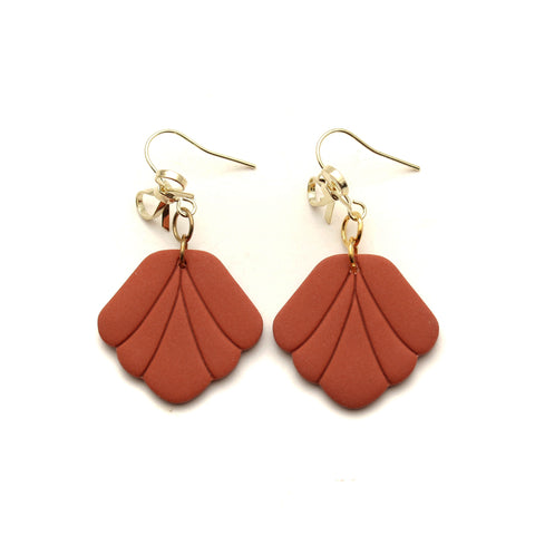 Cinnamon Penelope with Bow Top Hook Earrings