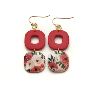 Christmas Roses Janet Dangle Earrings