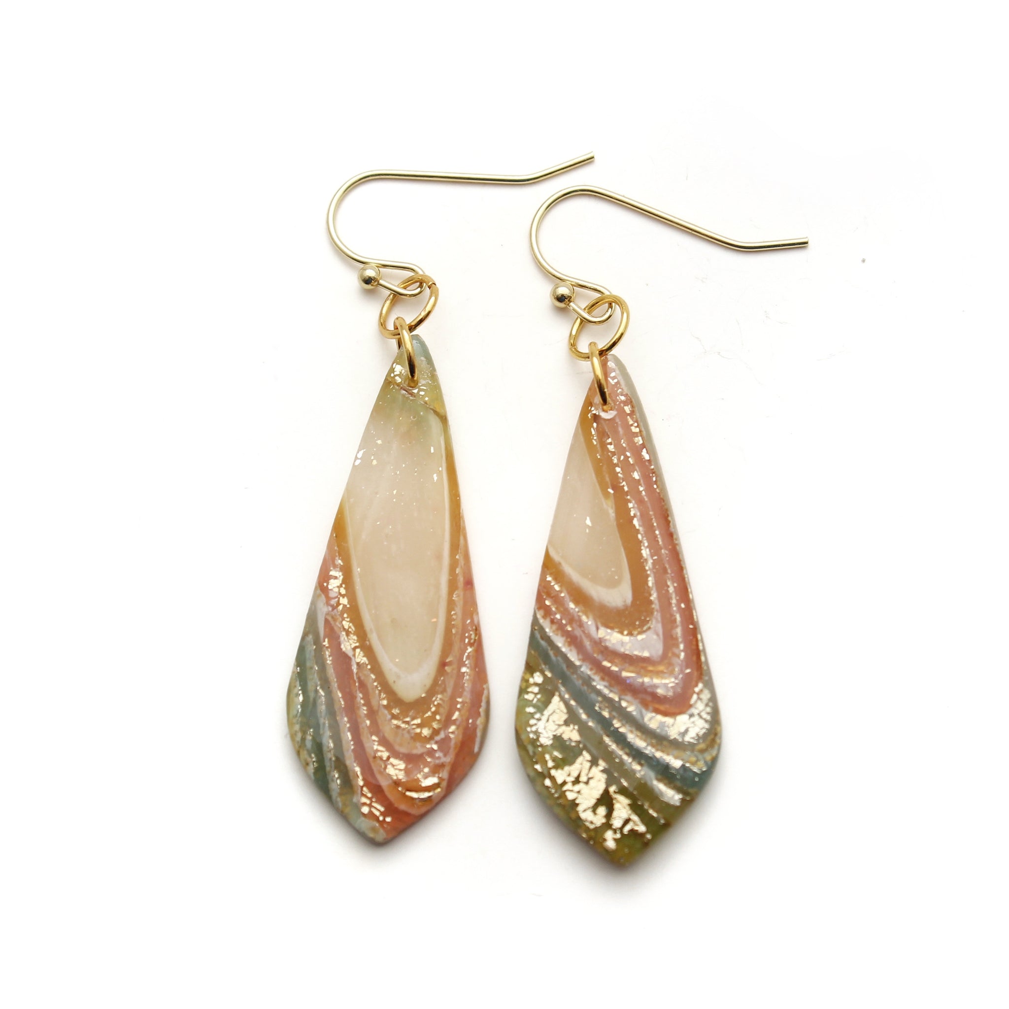 Warm Earth Tone Agate Tricia Earrings