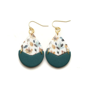 Fall Floral Watercolor Leah Earrings