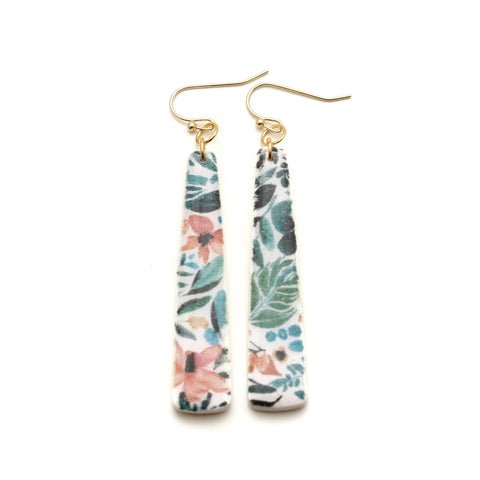 Tropical Print Colins Dangle Earrings