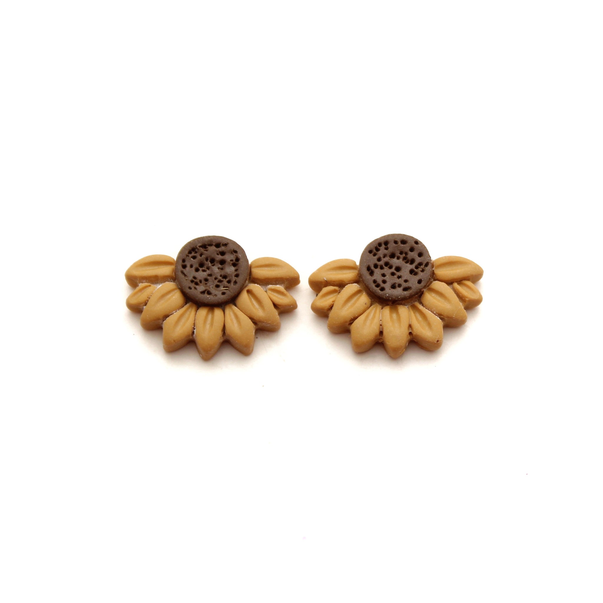 Half Sunflower Stud Earrings