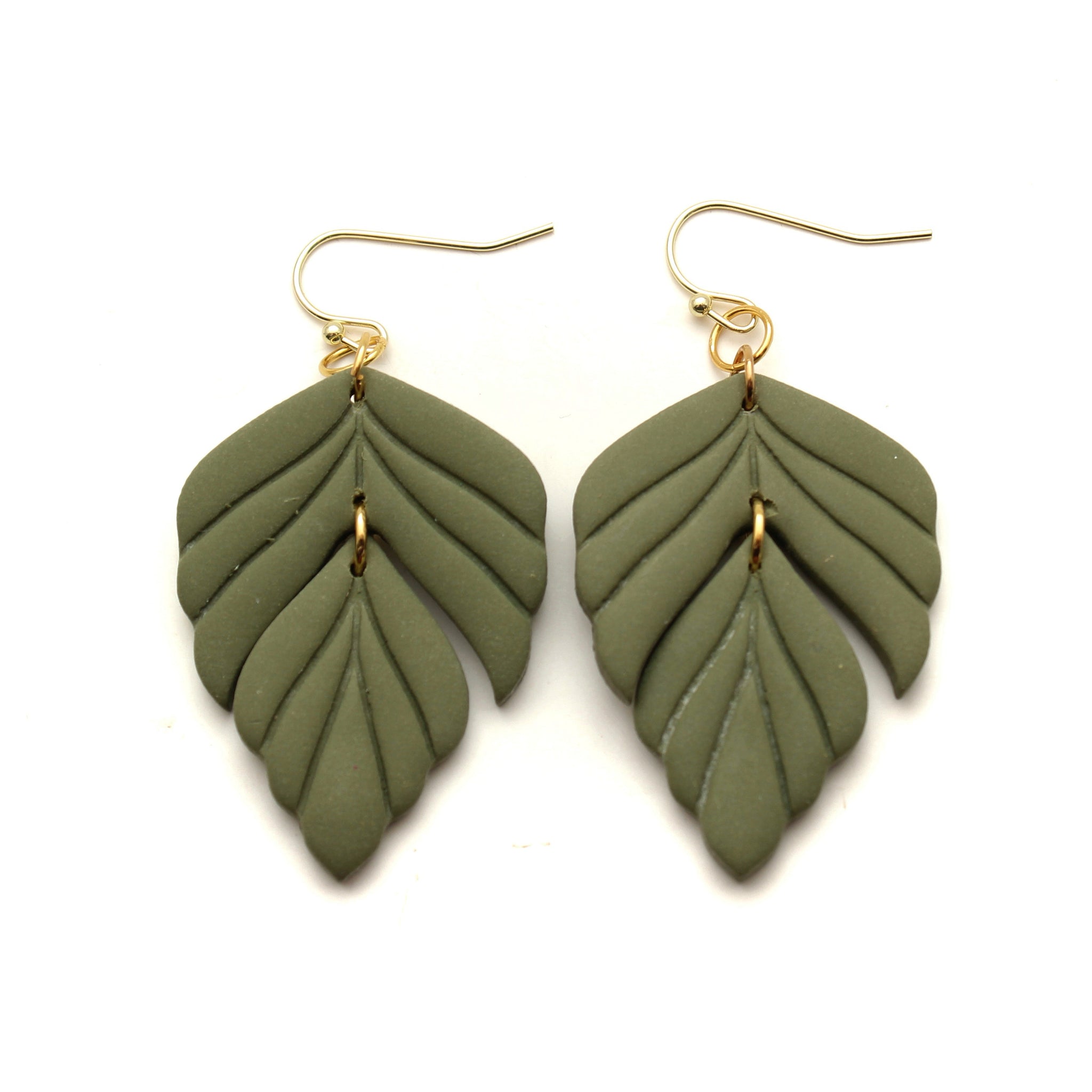 Crocodile Foliage Dangle Earrings