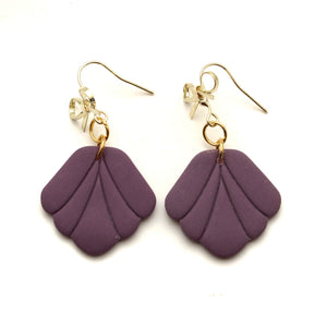 English Violet Penelope with Bow Top Hook Earrings