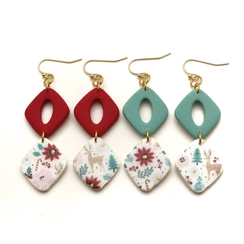 Christmas Wonderland Print Erin Earrings