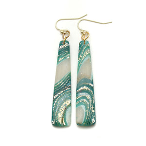 Teal Agate Colins Earrings