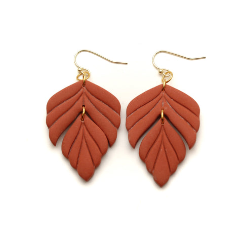 Cinnamon Foliage Dangle Earrings