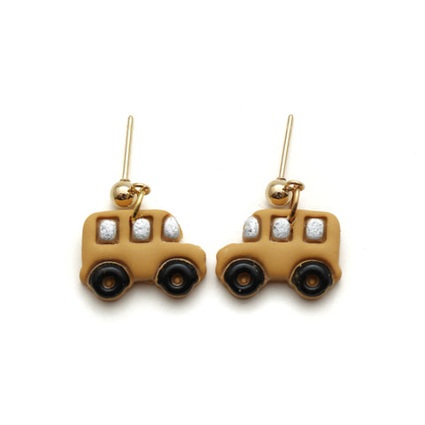 School Bus Dangle Polymer Clay Earrings