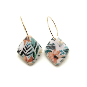 Tropical Print Judy Hoop Dangle Earrings