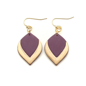 English Violet and Gold Harper Dangle Earrings