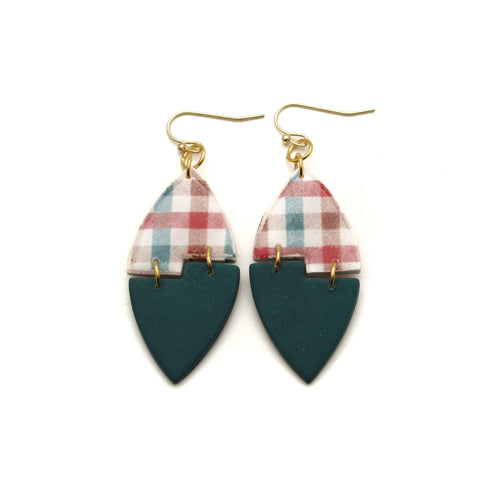 Gingerbread Plaid Camille Dangle Earrings