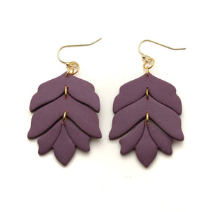 English Violet Botanical Polymer Clay Earrings