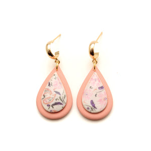 Summer Paisley Print and Gladiola Julia Polymer Clay Earrings