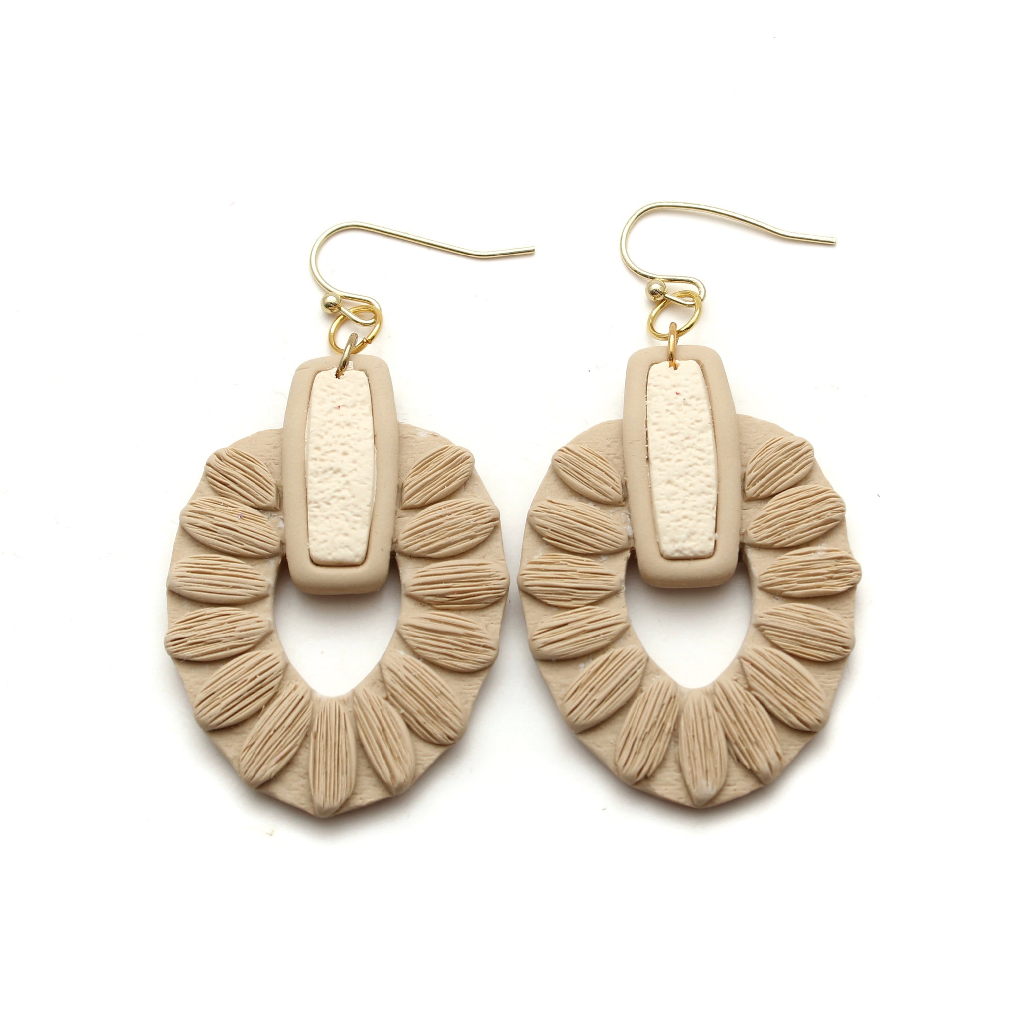 Sand and Ivory Macrame Fallyn Earrings