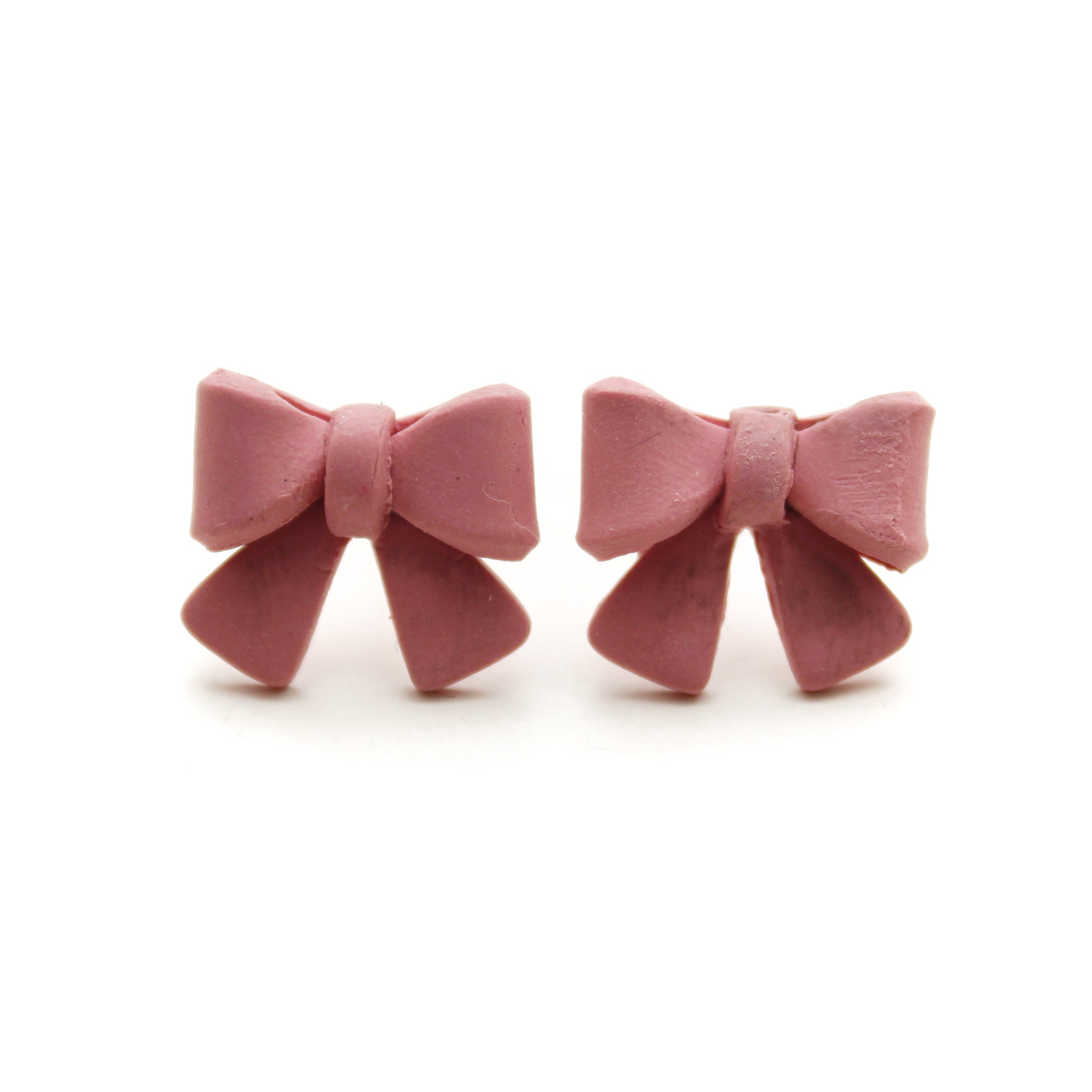 Pink Bow Stud Earrings