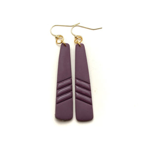 English Violet Embossed Colins Earrings