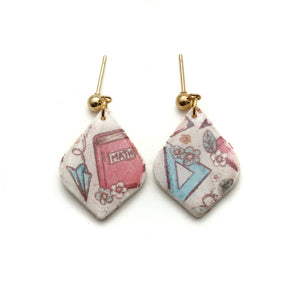 Back to School Print Bria Polymer Clay Earrings