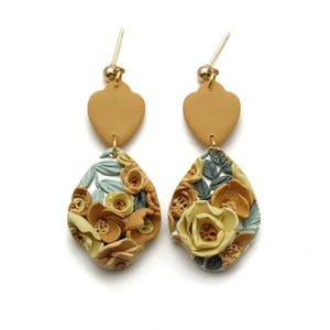 Yellow Floral Carole Earrings