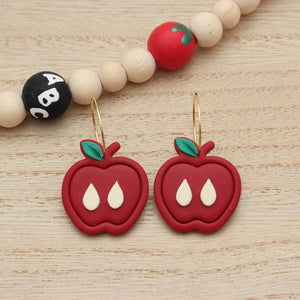 Apple Hoop Dangle Earrings