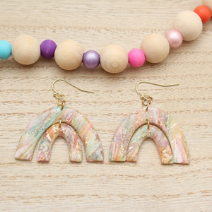Rainbow Agate Scrappy Double Rainbow Earrings