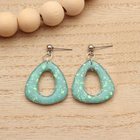 Opal Open Triangle Earrings