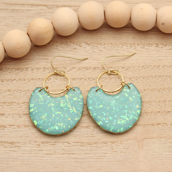 Opal C Circle Earrings