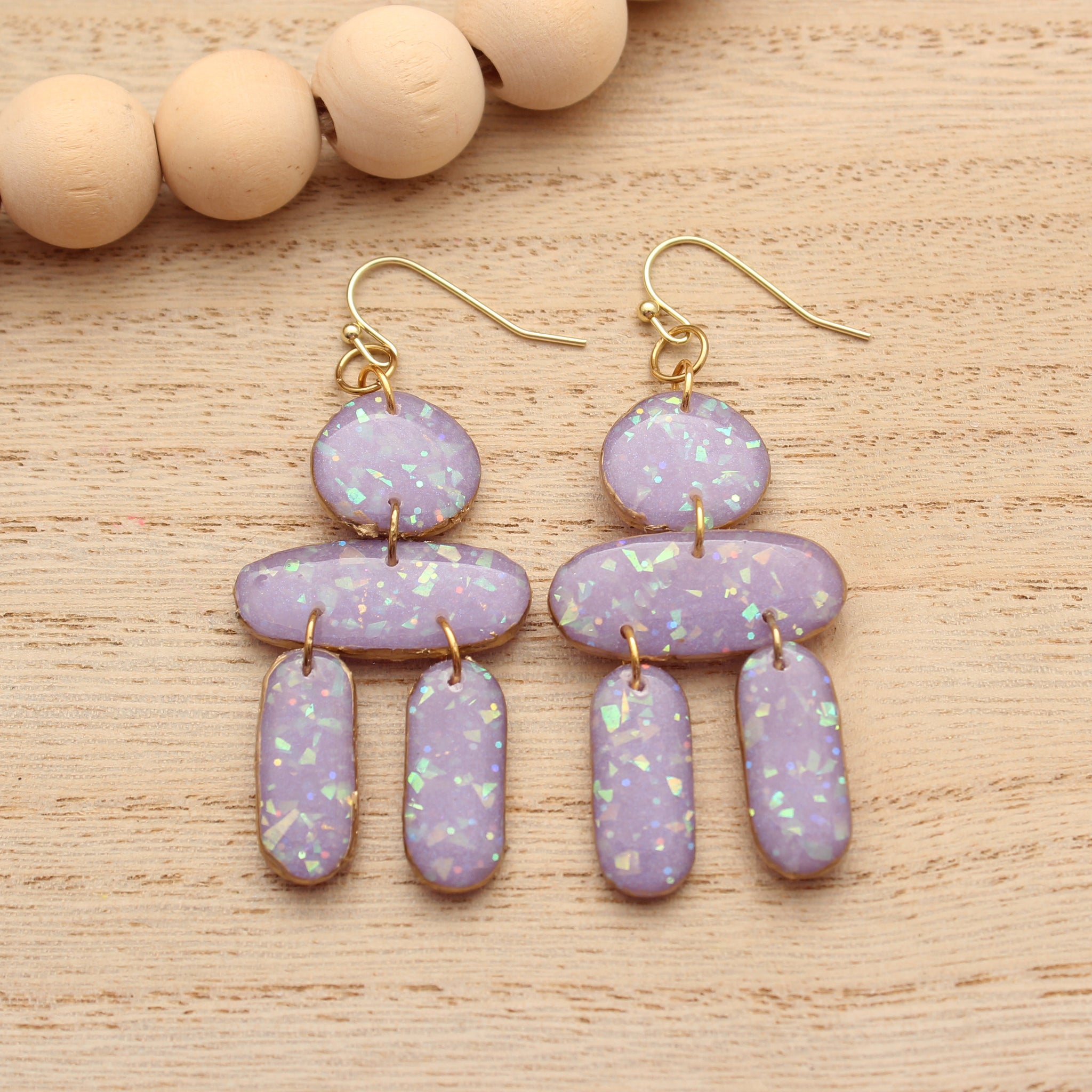 Opal Organic Dangle Earrings