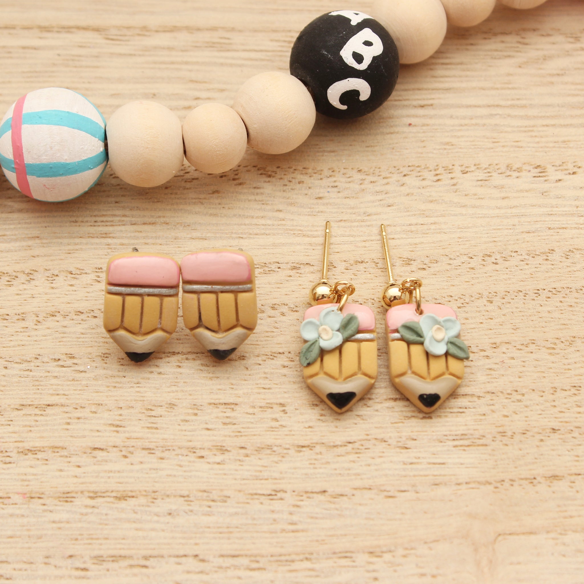 Small Pencil Studs or Dangles Earrings