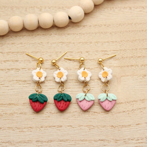 Strawberry Blossom Dangle Earrings