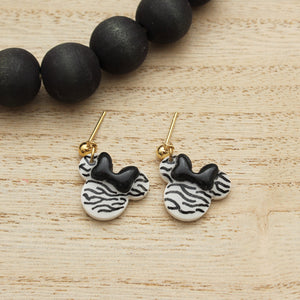 Zebra Small Mouse Earrings