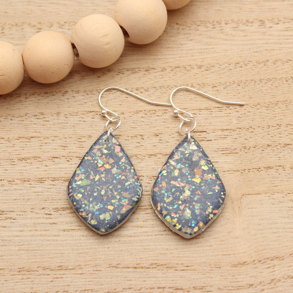 Opal Diamond Dangle Earrings