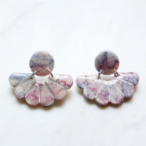 Unicorn Quartz Half Flower Dangle Earrings