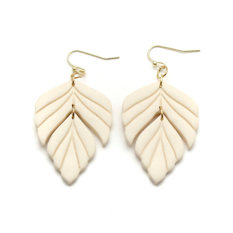 Ivory Foliage Dangle Earrings