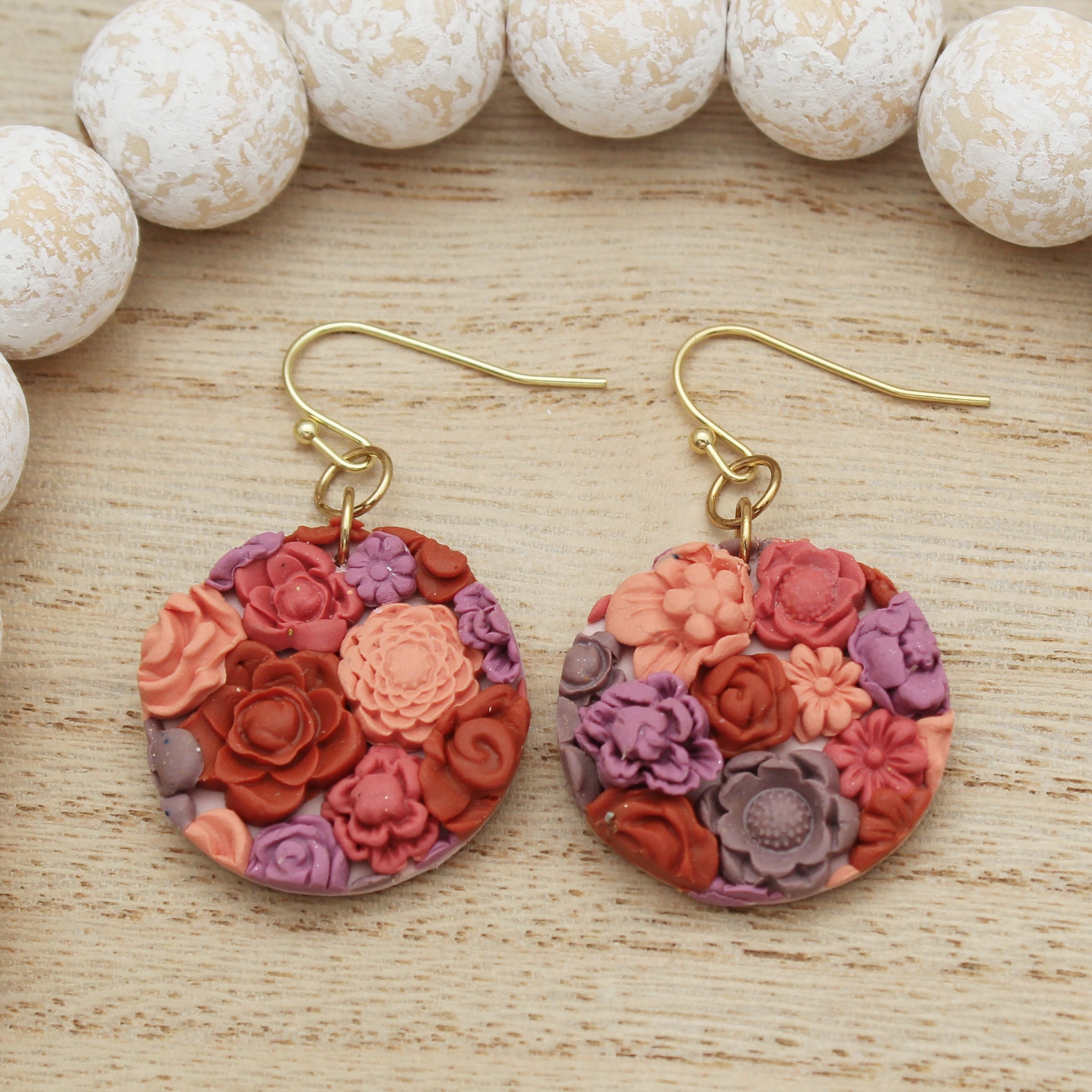 Bold Blossoms Round Drop Earrings