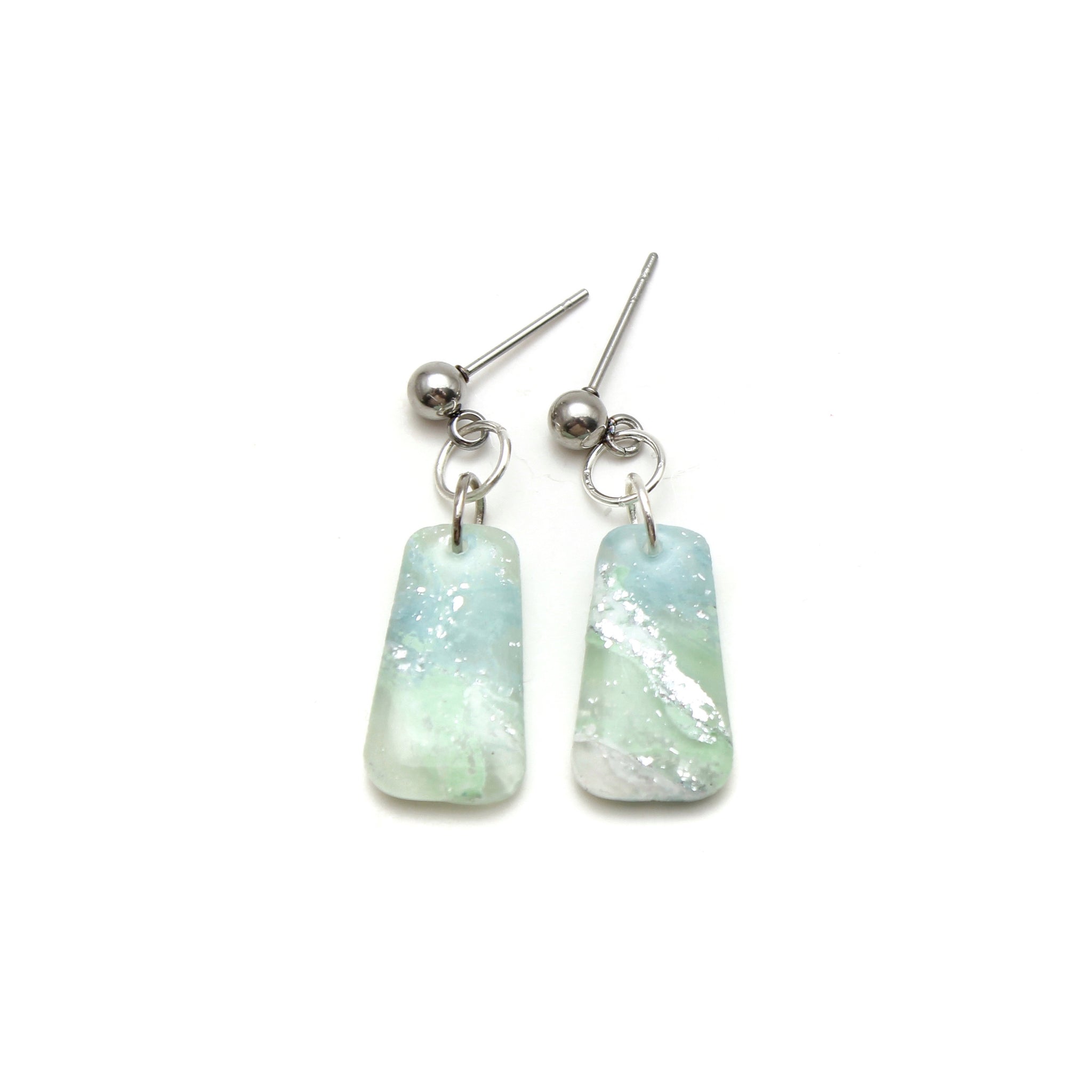 Sea Breeze Small Rectangle Dangle Earrings