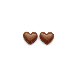 Brown Heart Stud Earrings