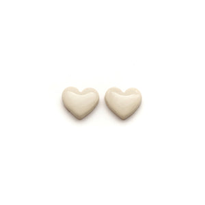 Ivory Heart Stud Earrings