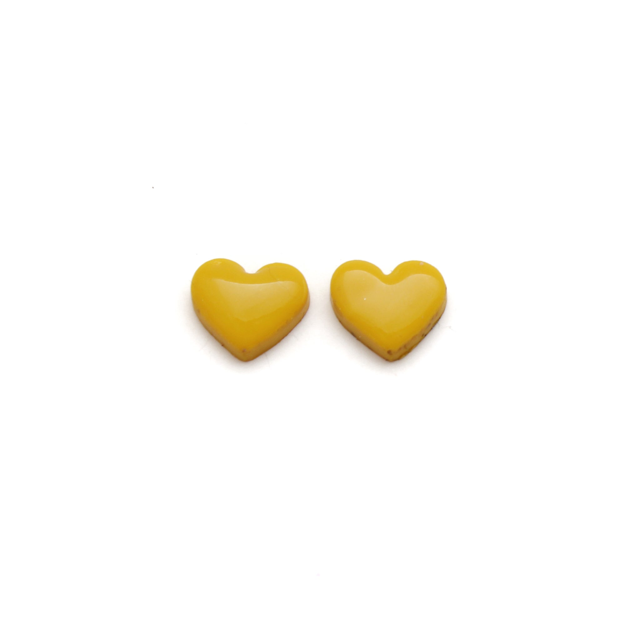 Yellow Heart Stud Earrings