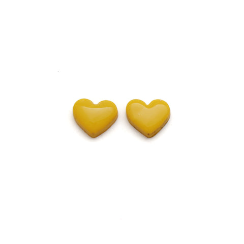 Yellow Heart Stud Earrings