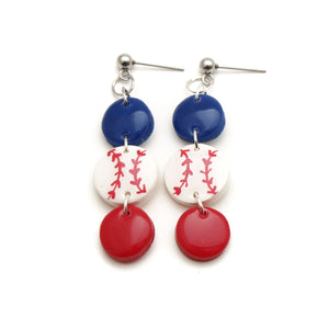 Team Colors Baseball Dangles Earrings