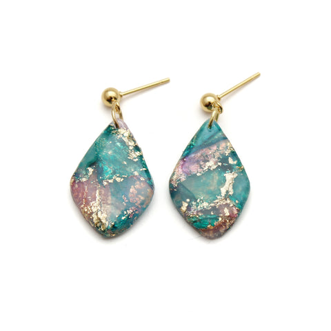 Mermaid Marble Diamond Dangle Earrings