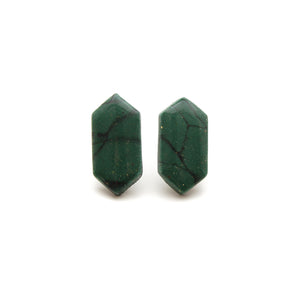 Emerald Marble Emerald Stud Earrings
